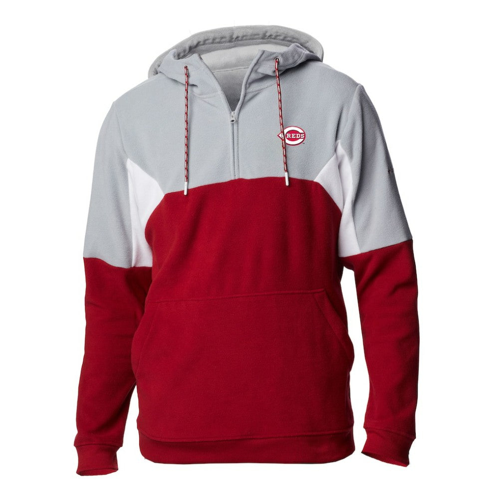 Cincinnati Reds Columbia Men's Lodge Fleece Quarter-Zip Hoodie - MLB
