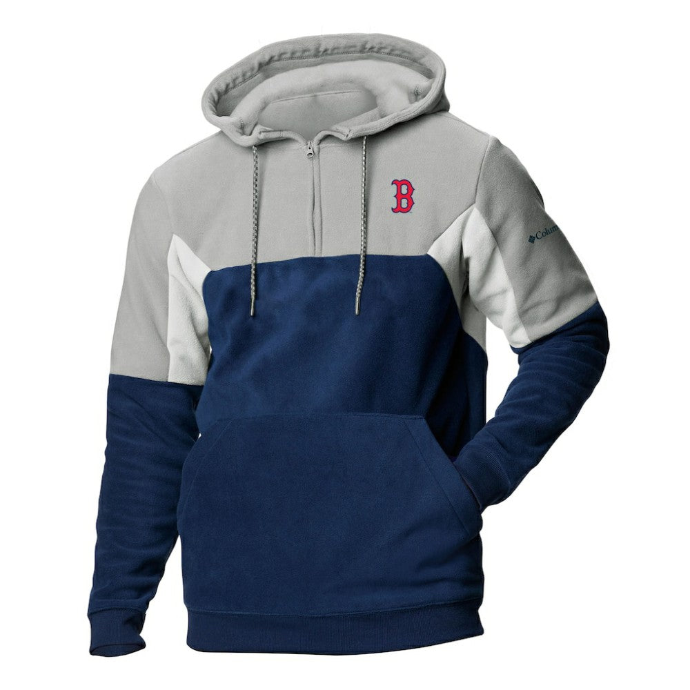 Boston Red Sox Columbia Men's Lodge Fleece Quarter-Zip Hoodie - MLB