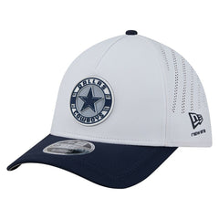 Dallas Cowboys New Era Patch 39THIRTY A-Frame M-Crown Perforated Flex Hat White/Navy | NFL