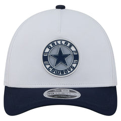 Dallas Cowboys New Era Patch 39THIRTY A-Frame M-Crown Perforated Flex Hat White/Navy | NFL