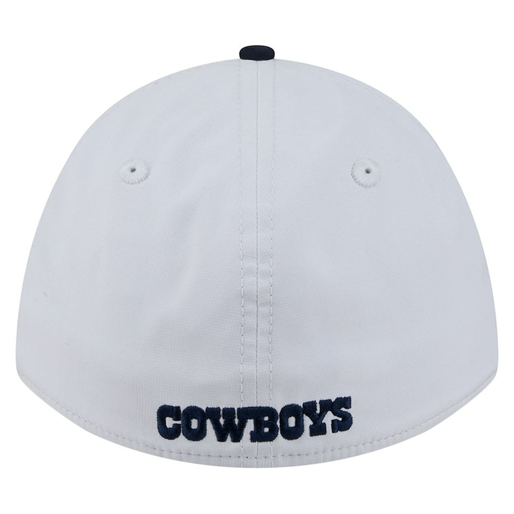 Dallas Cowboys New Era Patch 39THIRTY A-Frame M-Crown Perforated Flex Hat White/Navy | NFL