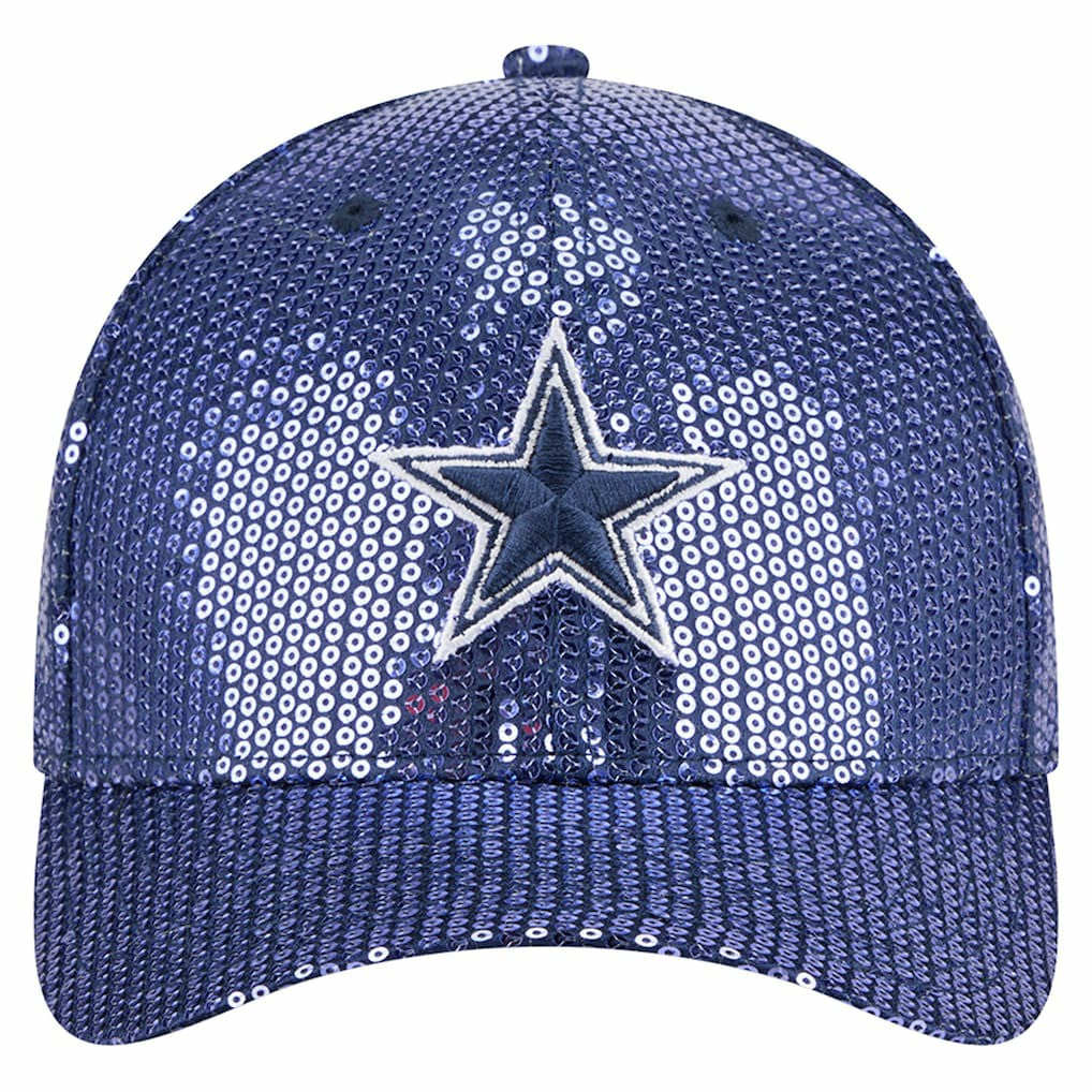 Dallas Cowboys New Era Women's Sequin 9FORTY Adjustable Hat Navy | NFL