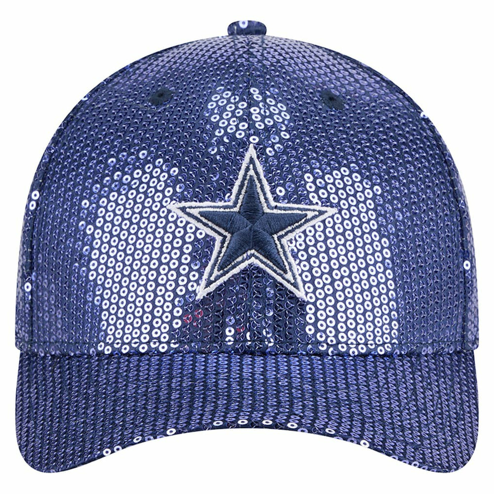 Dallas Cowboys New Era Women's Sequin 9FORTY Adjustable Hat Navy | NFL