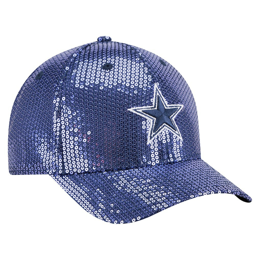 Dallas Cowboys New Era Women's Sequin 9FORTY Adjustable Hat Navy | NFL