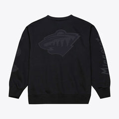 Minnesota Wild Mitchell & Ness Phantom Fleece Crew Neck Sweatshirt - Black - NHL