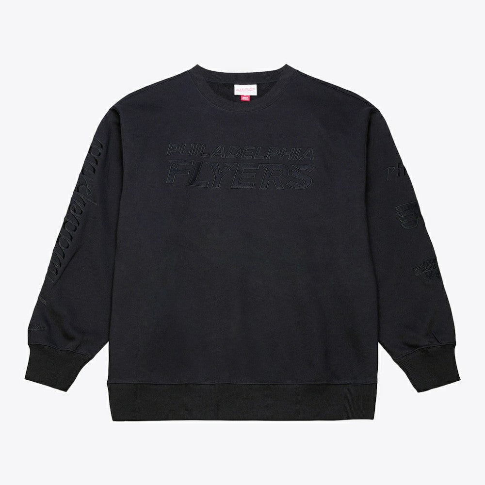 Philadelphia Flyers Mitchell & Ness Phantom Fleece Crew Neck Sweatshirt - Black - NHL