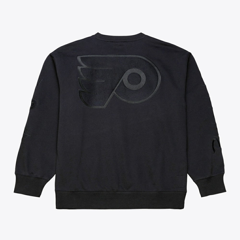 Philadelphia Flyers Mitchell & Ness Phantom Fleece Crew Neck Sweatshirt - Black - NHL