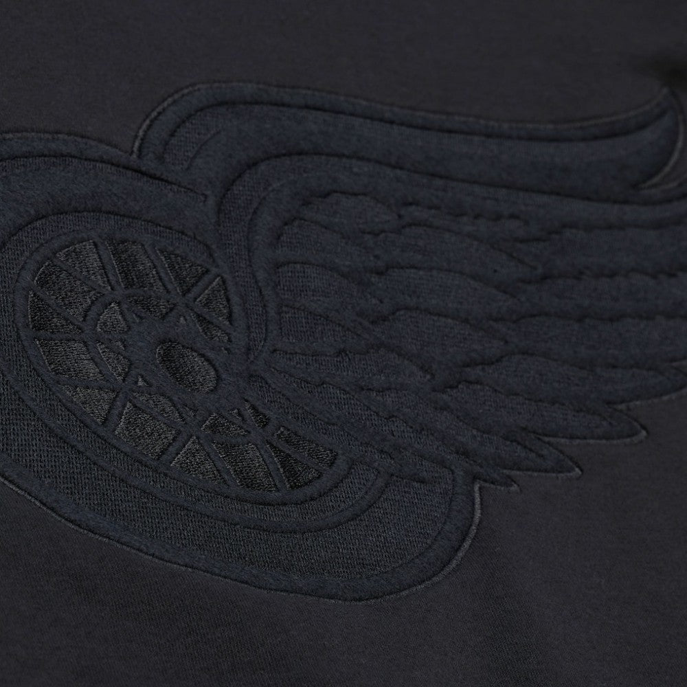 Detroit Red Wings Mitchell & Ness Phantom Fleece Crew Neck Sweatshirt - Black - NHL