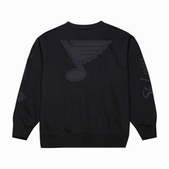 St. Louis Blues Mitchell & Ness Phantom Fleece Crew Neck Sweatshirt - Black - NHL