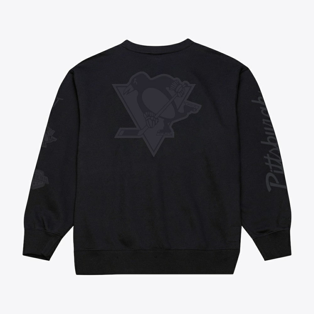 Pittsburgh Penguins Mitchell & Ness Phantom Fleece Crew Neck Sweatshirt - Black - NHL