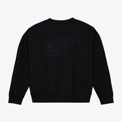 Detroit Red Wings Mitchell & Ness Unisex Phantom Fleece Crew Neck Sweatshirt - Black - NHL