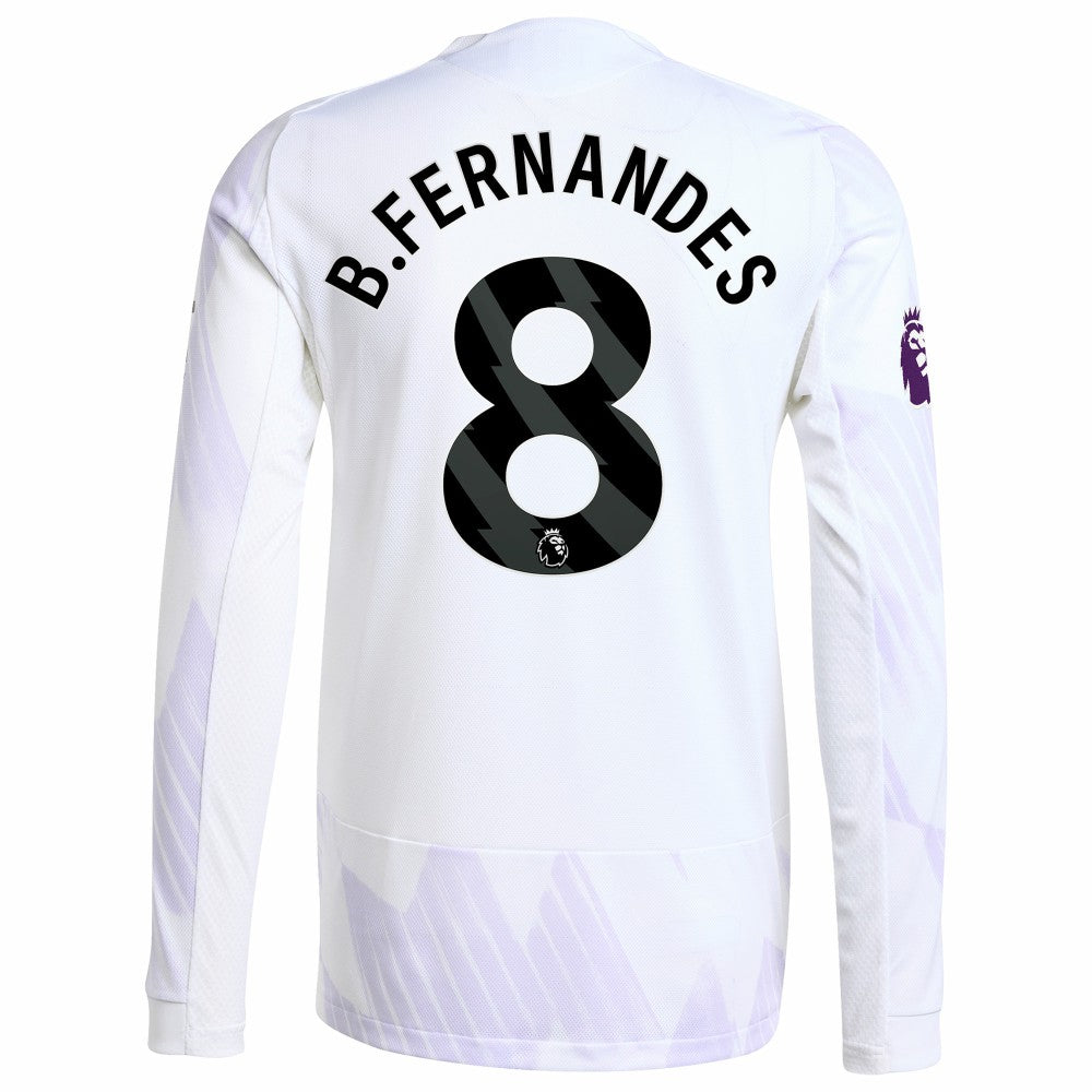 Bruno Fernandes Manchester United 2025/26 Away Long Sleeve Player Jersey White | Adidas Sale