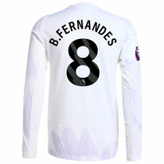 Bruno Fernandes Manchester United 2025/26 Away Long Sleeve Player Jersey White | Adidas Sale
