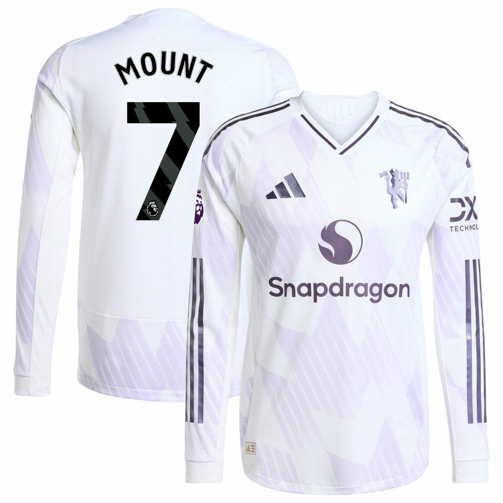 Mason Mount Manchester United 2025/26 Away Long Sleeve Player Jersey White | Adidas discount