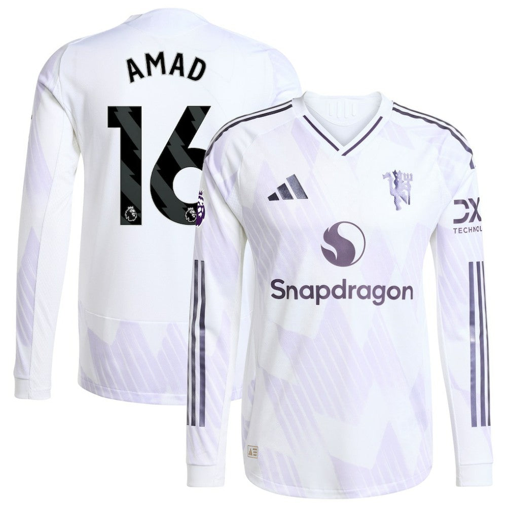 Amad Diallo Manchester United 2025/26 Away Long Sleeve Player Jersey White | Adidas