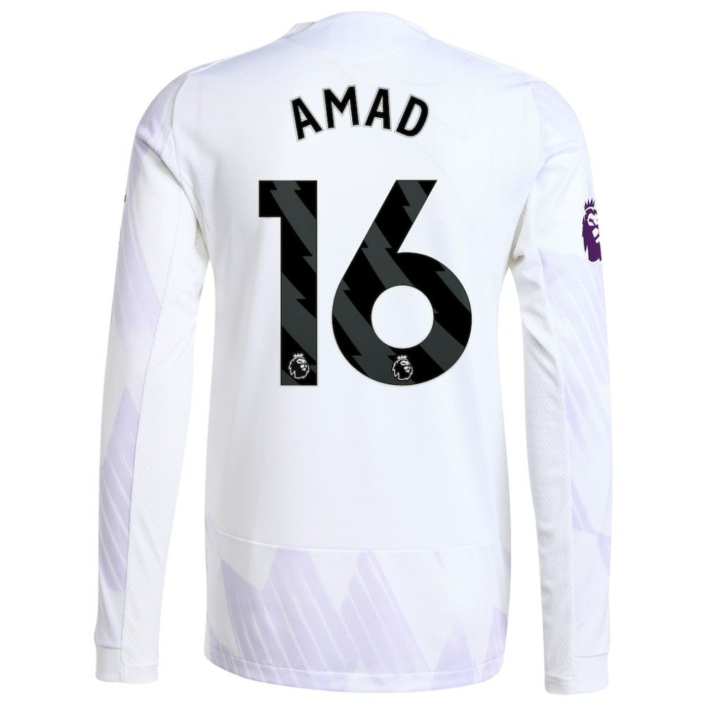 Amad Diallo Manchester United 2025/26 Away Long Sleeve Player Jersey White | Adidas