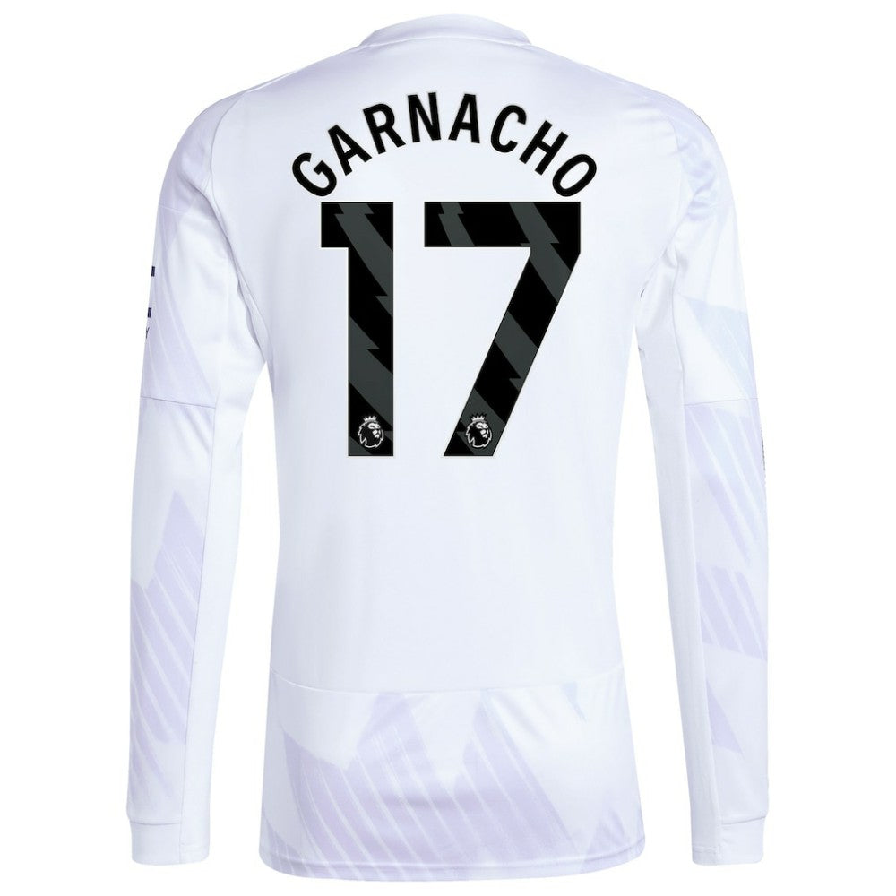 Alejandro Garnacho Manchester United 2025/26 Away Replica Long Sleeve Player Jersey White | Adidas Online