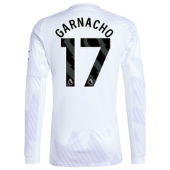 Alejandro Garnacho Manchester United 2025/26 Away Replica Long Sleeve Player Jersey White | Adidas Online