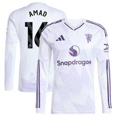Amad Diallo Manchester United 2025/26 Away Replica Long Sleeve Player Jersey White | Adidas Sale