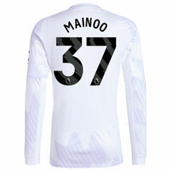 Kobbie Mainoo Manchester United 2025/26 Away Replica Long Sleeve Player Jersey White | Adidas Sale