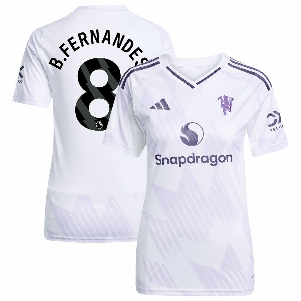 Bruno Fernandes Manchester United Women's 2025/26 Away Replica Player Jersey White | Adidas Sale