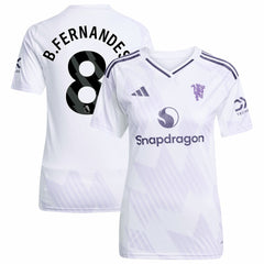 Bruno Fernandes Manchester United Women's 2025/26 Away Replica Player Jersey White | Adidas Sale