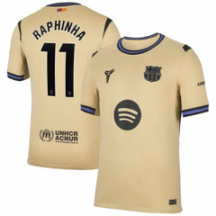 Raphinha Barcelona 2025/26 Away Stadium Replica Jersey Gold | Nike cheap