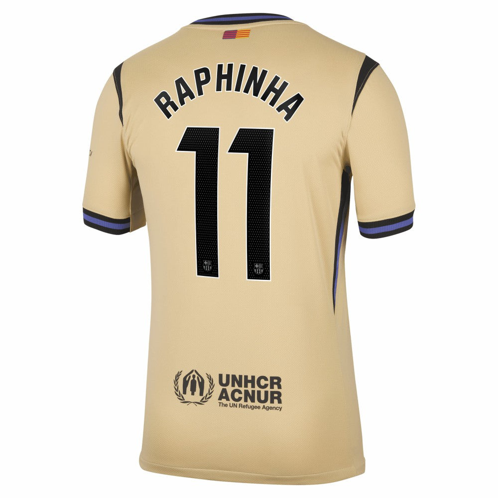 Raphinha Barcelona 2025/26 Away Stadium Replica Jersey Gold | Nike cheap