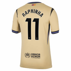 Raphinha Barcelona 2025/26 Away Stadium Replica Jersey Gold | Nike cheap