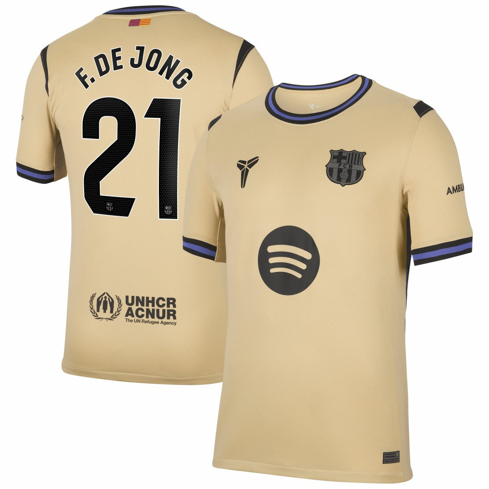 Frenkie de Jong Barcelona 2025/26 Away Stadium Replica Jersey Gold | Nike online