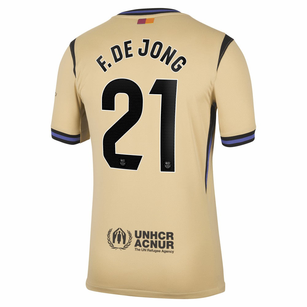 Frenkie de Jong Barcelona 2025/26 Away Stadium Replica Jersey Gold | Nike online