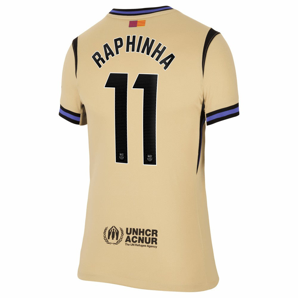 Raphinha Barcelona Women's 2025/26 Away Stadium Replica Jersey Gold | Nike online