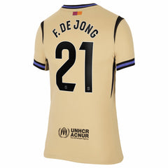 Frenkie de Jong Barcelona Women's 2025/26 Away Stadium Replica Jersey Gold | Nike cheap