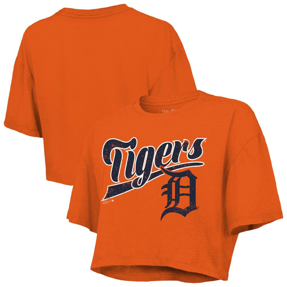 Detroit Tigers Majestic Threads Women's Boxy Crop T-Shirt - MLB