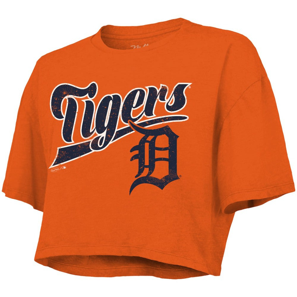 Detroit Tigers Majestic Threads Women's Boxy Crop T-Shirt - MLB