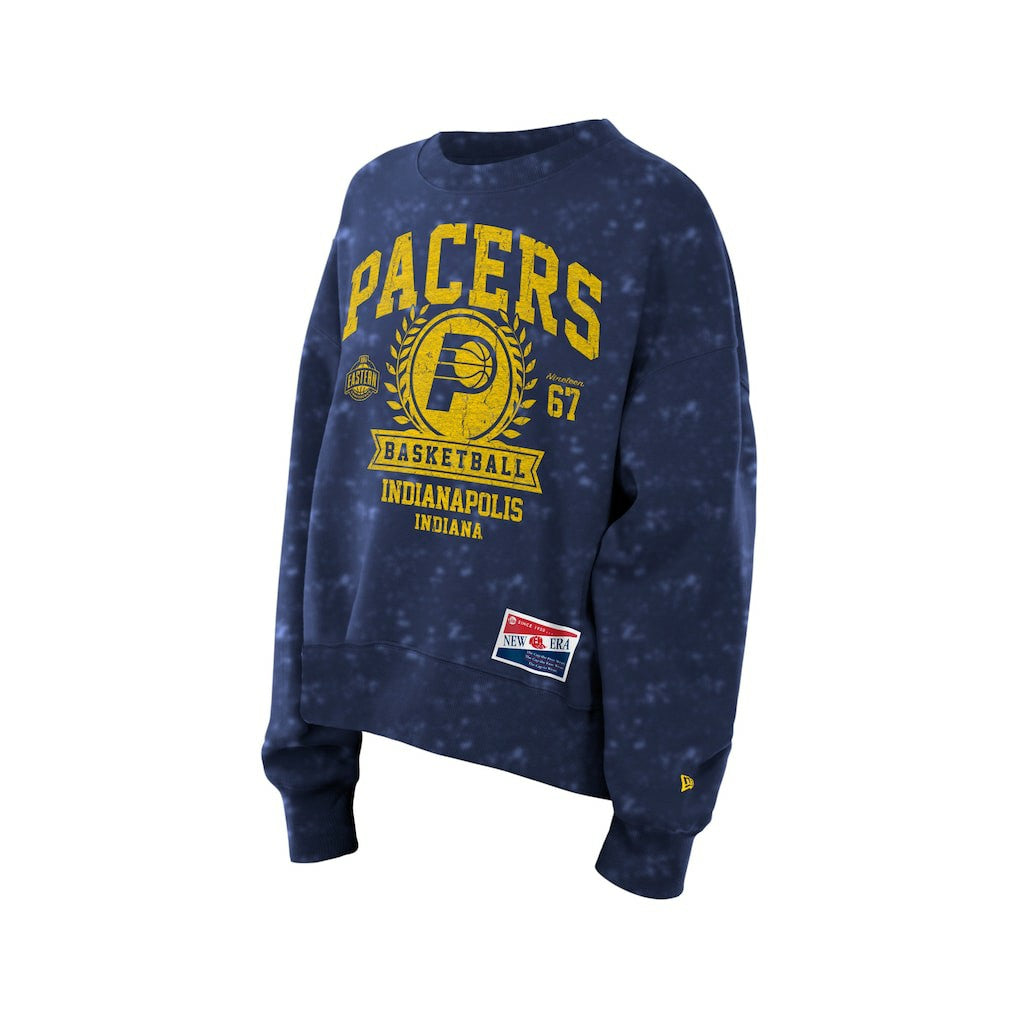 Indiana Pacers Women's Throwback Collection Mineral Wash Crewneck Sweatshirt Navy - NBA
