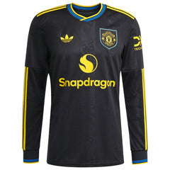 Manchester United 2025/26 Third Replica Long Sleeve Custom Jersey Black | Adidas discount