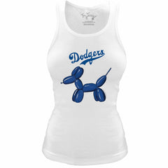 Los Angeles Dodgers Tiny Turnip Women's Fitted Balloon Dog Tri-Blend Tank Top - MLB
