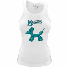 Miami Marlins Tiny Turnip Women's Fitted Balloon Dog Tri-Blend Tank Top - MLB