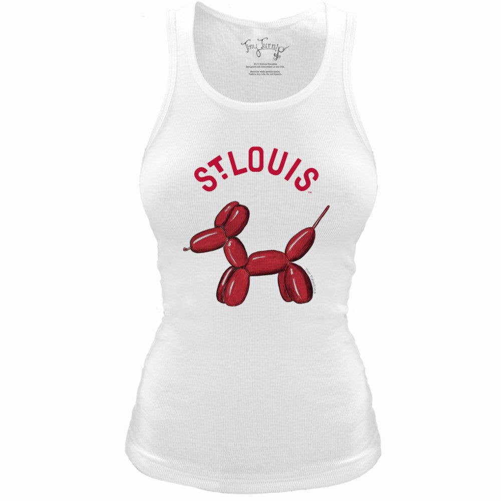 St. Louis Cardinals Tiny Turnip Women's Fitted Balloon Dog Tri-Blend Tank Top - MLB