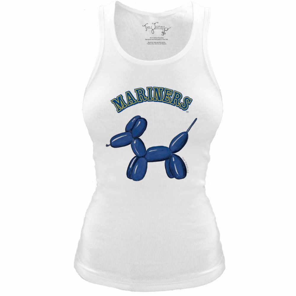 Seattle Mariners Tiny Turnip Women's Fitted Balloon Dog Tri-Blend Tank Top - MLB