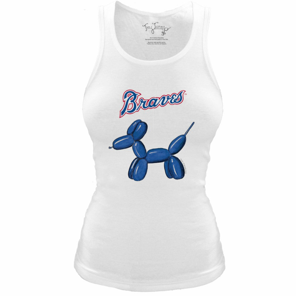 Atlanta Braves Tiny Turnip Women's Fitted Balloon Dog Tri-Blend Tank Top - MLB