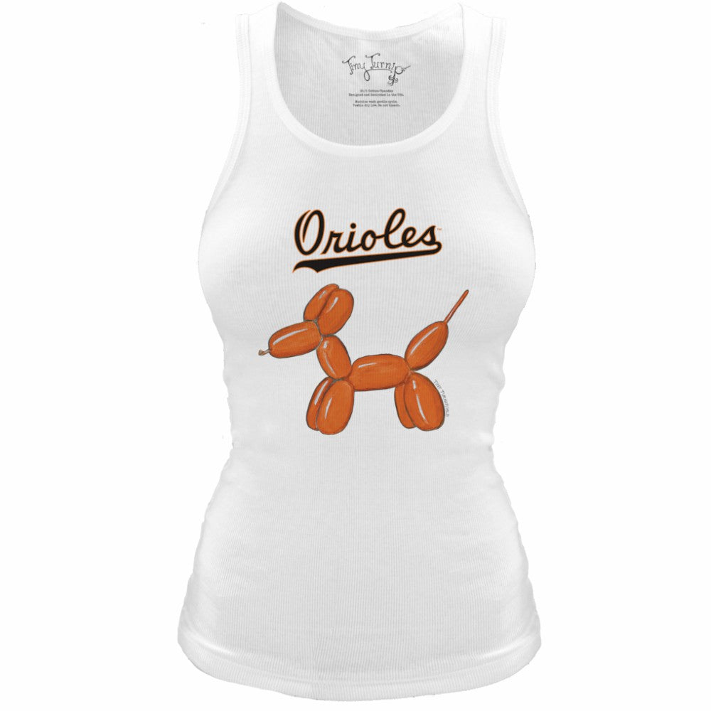 Baltimore Orioles Tiny Turnip Women's Fitted Balloon Dog Tri-Blend Tank Top - MLB