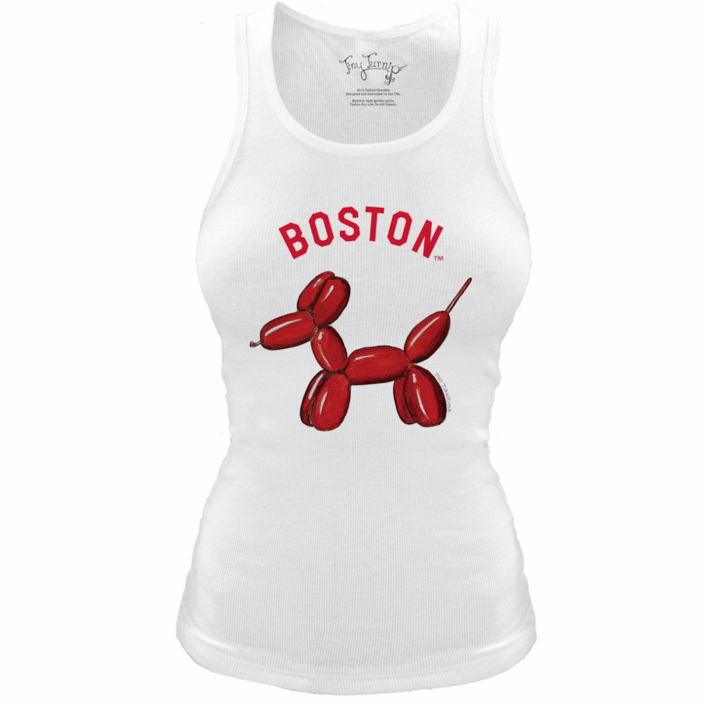 Boston Red Sox Tiny Turnip Women's Fitted Balloon Dog Tri-Blend Tank Top - MLB