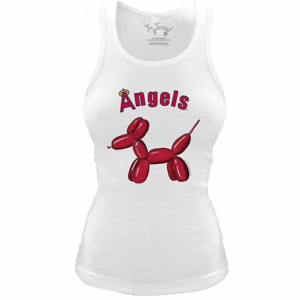 Los Angeles Angels Tiny Turnip Women's Fitted Balloon Dog Tri-Blend Tank Top - MLB