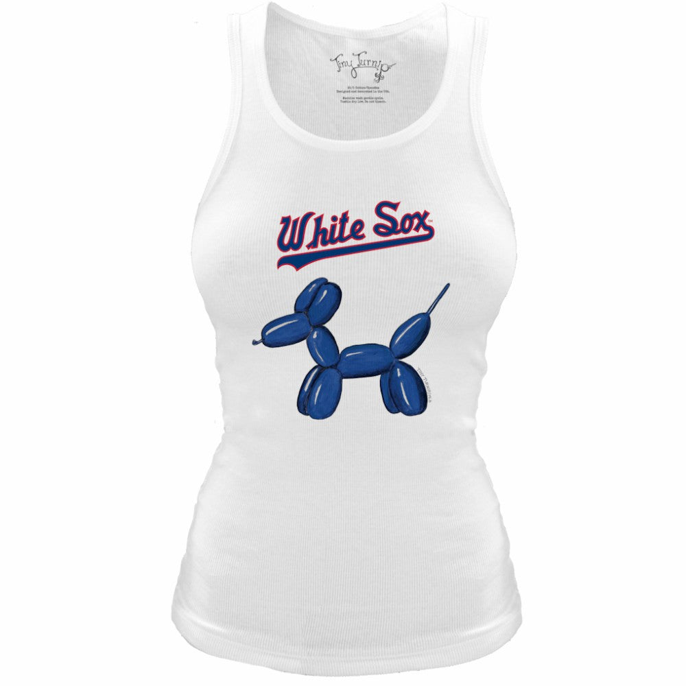 Chicago White Sox Tiny Turnip Women's Fitted Balloon Dog Tri-Blend Tank Top - MLB