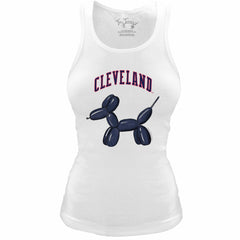 Cleveland Guardians Tiny Turnip Women's Fitted Balloon Dog Tri-Blend Tank Top - MLB