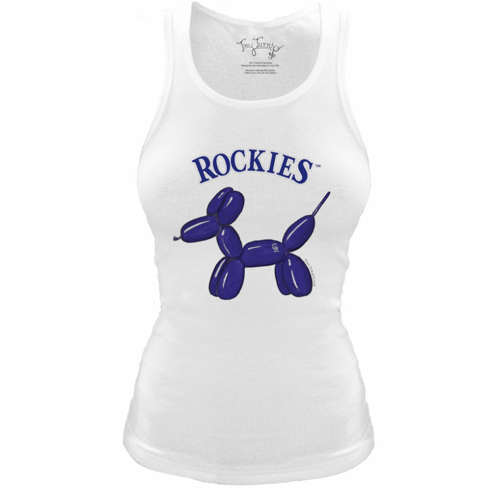 Colorado Rockies Tiny Turnip Women's Fitted Balloon Dog Tri-Blend Tank Top - MLB