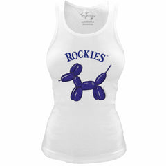 Colorado Rockies Tiny Turnip Women's Fitted Balloon Dog Tri-Blend Tank Top - MLB