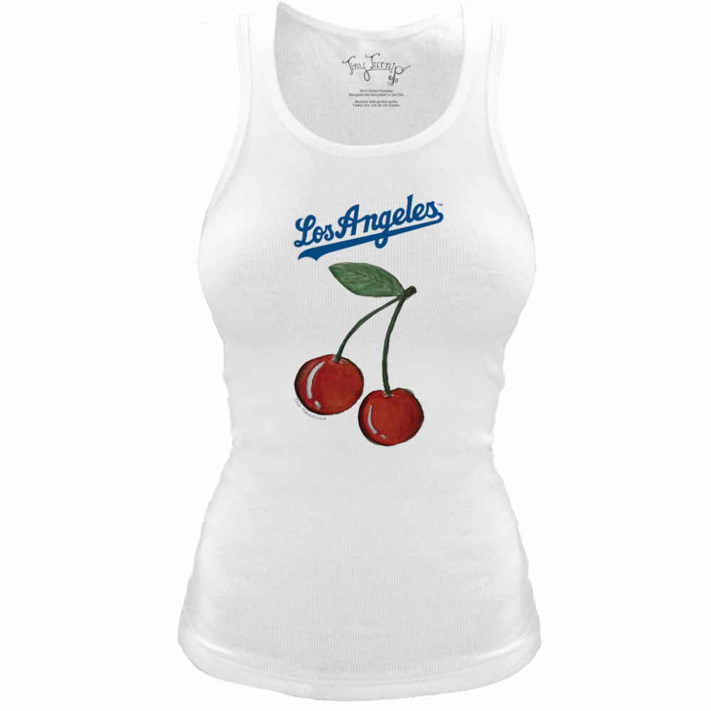 Los Angeles Dodgers Tiny Turnip Women's Fitted Cherries Tri-Blend Tank Top - MLB